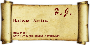 Halvax Janina névjegykártya
